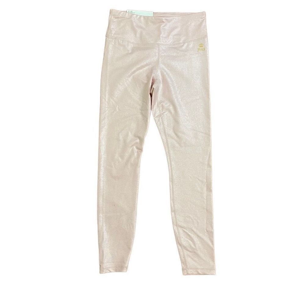 NEW Juicy Couture Sport Pearl Foil Leggings Pink Shimmer Barbiecore Small